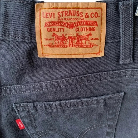 Levi's 550 Y2K Relaxed Bootcut Cropped Cuffed Black Denim Jeans Size 6S Stretch - Picture 10 of 15